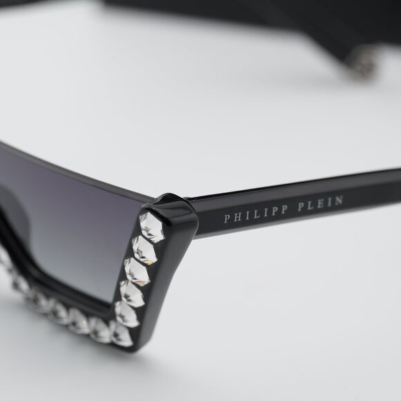 Philipp Plein SPP031S 0700 Shield Sunglasses - Black/Grey - Picture 6 of 11